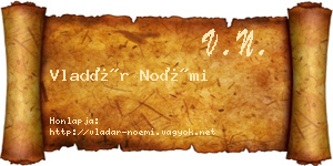 Vladár Noémi névjegykártya